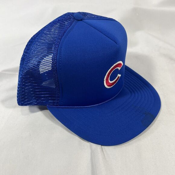 VINTAGE CHICAGO CUBS TRUCKER HAT CAP SNAPBACK MESH BACK ADJUSTABLE BASEBALL - Picture 4 of 9
